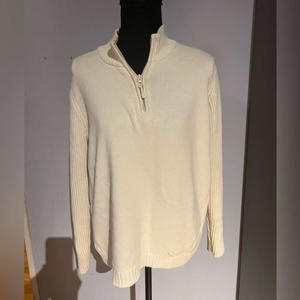 St. John’s Bay 3/4 Zip Cream colored sweater